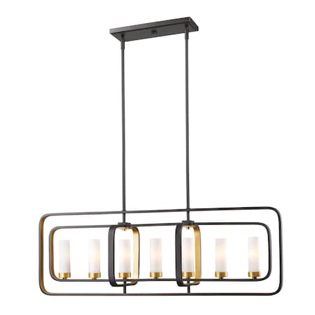 Z-Lite Aideen 7 Light Island/Billiard, Bronze Gold & Matte Opal 6000-7L-BZGD